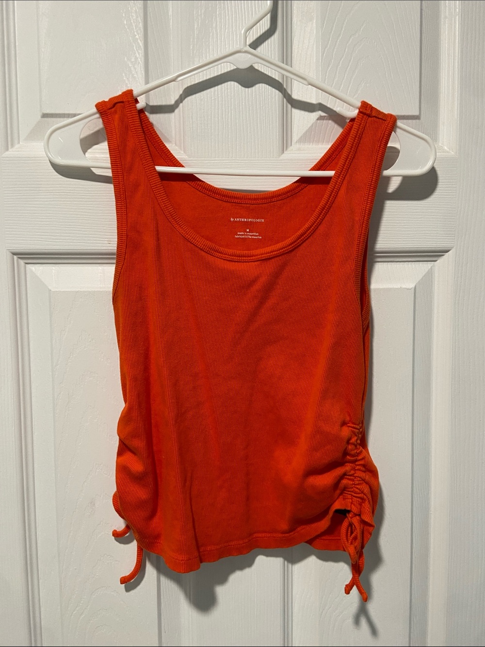 Ruched Side Tank Top - Orange